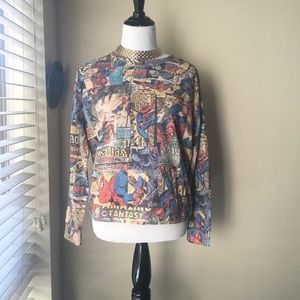 Spider-Man comic print crew neck sweater